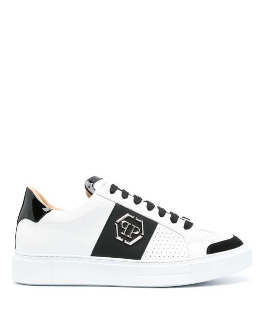 Sneakers con placca logo di Philipp Plein in White da Uomo