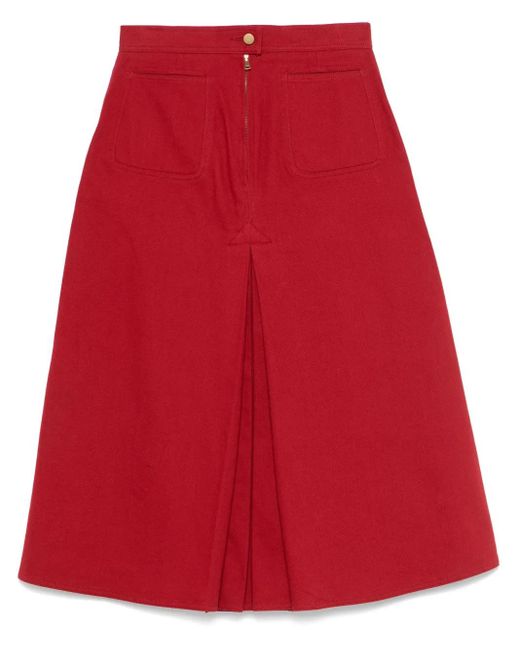 Max Mara Red Rock Midi Skirt