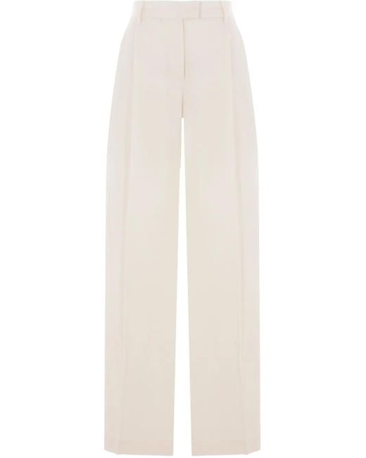 Brunello Cucinelli Broek Met Wijde Pijpen En Moniliketting in het White