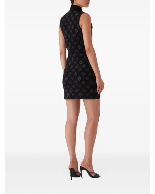 Casablanca Black Monogram-Patterned Dress