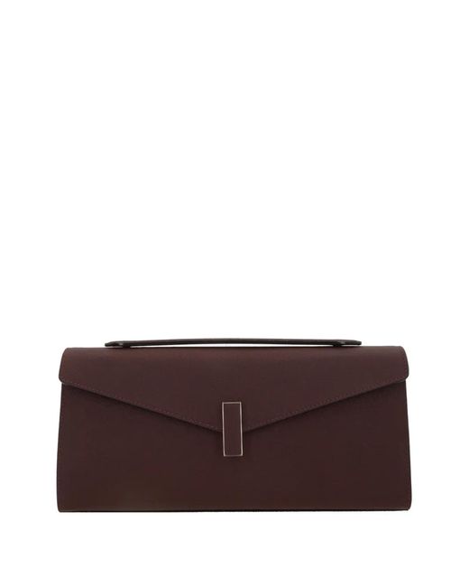Valextra Purple Envelope Leather Clutch Bag