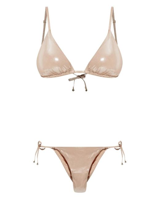 Emporio Armani White Triangle-Cup Bikini