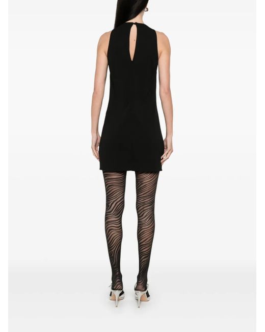 The Attico Black Short Dress With Crystals