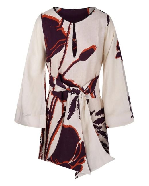 JUAN DE DIOS Pink Nazare Floral-Print Mini Dress