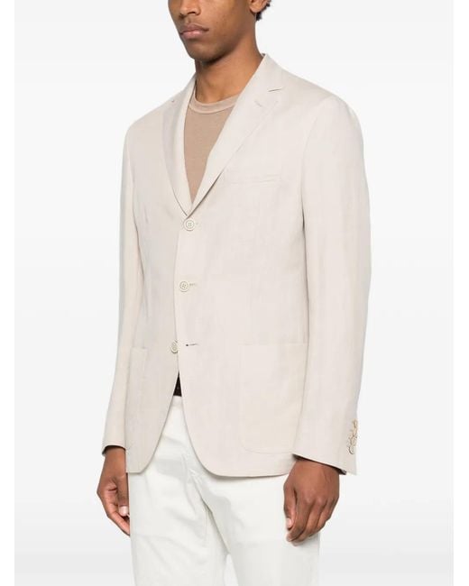 Eleventy White Single-Breasted Blazer for men
