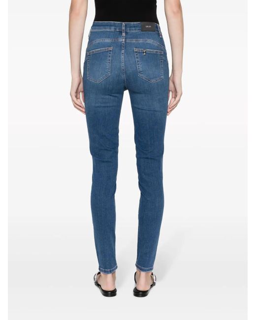 Vaqueros skinny con detalles de strass Liu Jo de color Blue