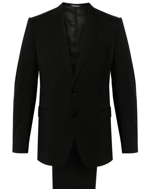 Emporio Armani Black Virgin-Wool Suit for men