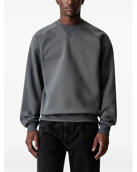 Carhartt Gray Raglan-Sleeve Logo-Embroidered Sweater for men