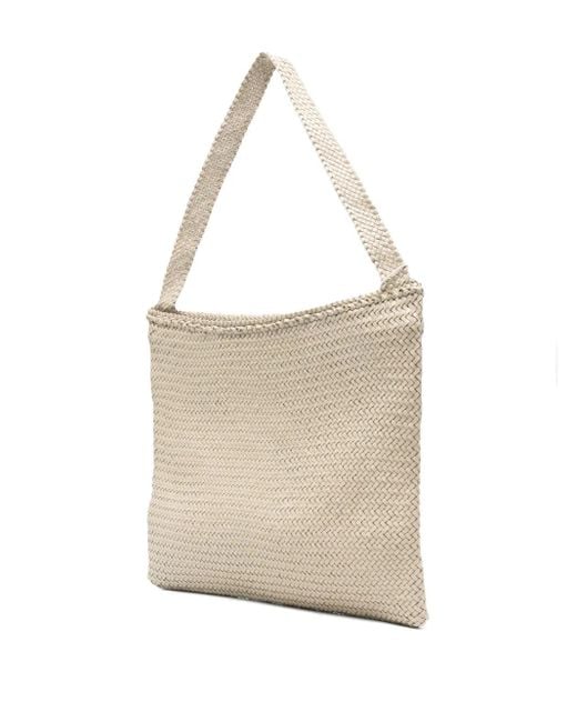 Dragon Diffusion Natural Woven-Leather Shoulder Bag