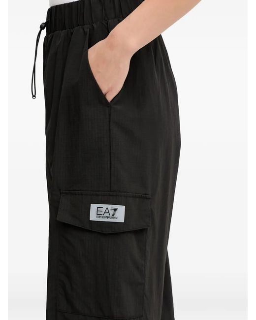 EA7 Black Pantalon De Jogging À Patch Logo