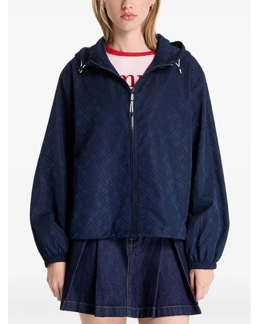 Tommy Hilfiger Blue Veste À Motif Monogrammé Perforé