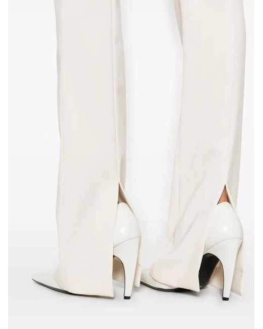 Patrizia Pepe White Split-Cuff Tailored Trousers