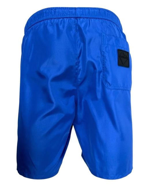 Iceberg Blue Logo-Patch Swim Shorts for men