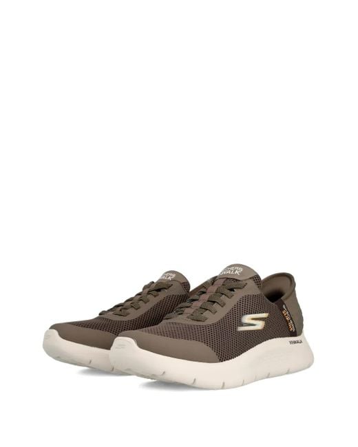 Skechers Brown Go Walk Flex-Hands Up Slip-On Mesh Sneakers for men