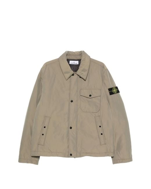 Stone Island Natural Logo-Patch Zip-Fastening Jacket for men