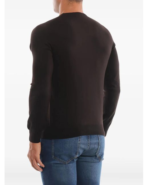 GIUUNO Black Round-Neck Long-Sleeve Sweater for men
