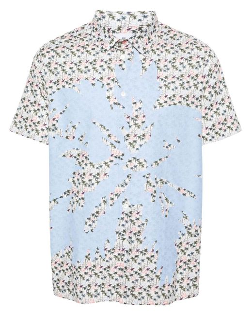 Paul Smith Overhemd Met Palmboomprint in het Blue voor heren