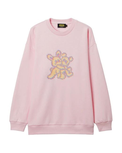 Mini Cream Pink Crew-Neck Sweatshirt