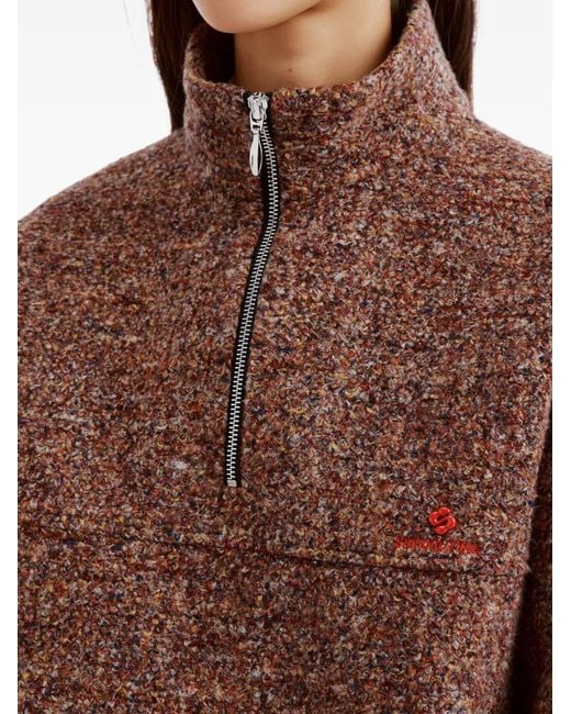 ShuShu/Tong Brown Half-Zip Sweater