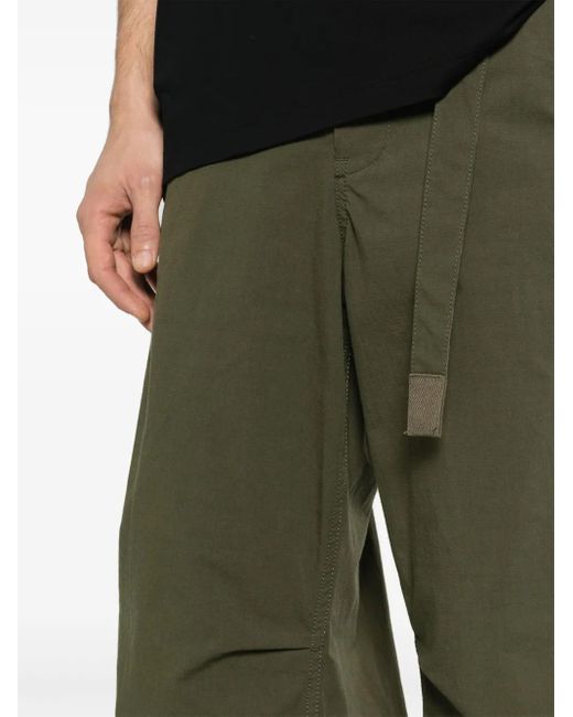 Sacai Green Cotton And Nylon Blend Cargo Trousers for men