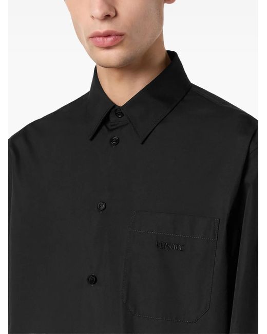 Versace Black Wild Cats-Print Shirt for men