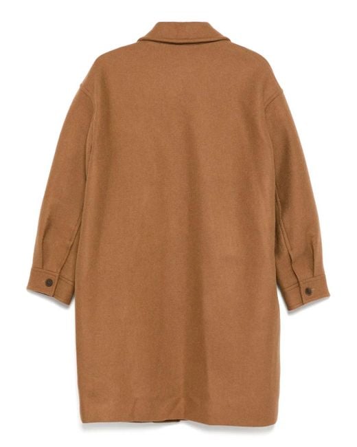 Maison Kitsuné Brown Wool Coat