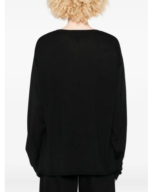 Jersey con cuello redondo Totême  de color Black