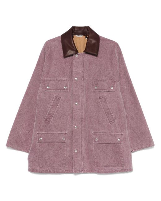 メンズ Auralee ウォッシュド ジャケット Purple