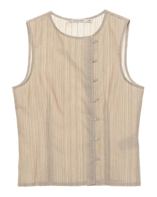 Paloma Wool Natural Striped Hook-And-Eye Vest