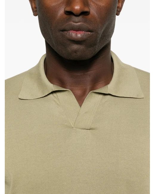 Piacenza Cashmere White Sailor Cotton Polo Shirt for men