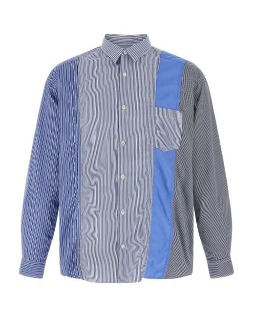 Comme des Garçons Blue Patchwork Shirt for men