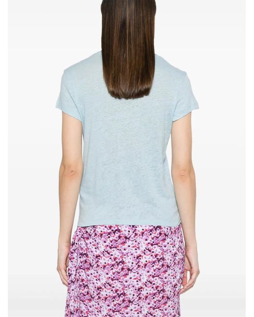 IRO Blue Third Short-Sleeve Linen T-Shirt