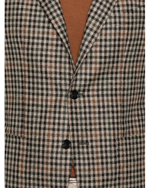 Tagliatore Gray Gingham-Check Blazer for men