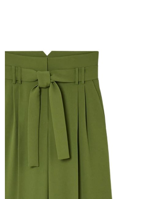 Tara Jarmon Green Belted Tailored Trousers