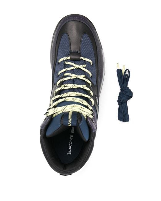 Trickle Slime mærke navn Lacoste Panelled High-top Trainer Boots in Blue for Men | Lyst
