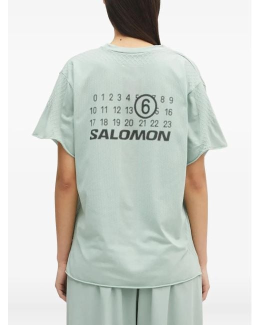 MM6 by Maison Margiela Green X Salomon Print Textured Seamless T-Shirt