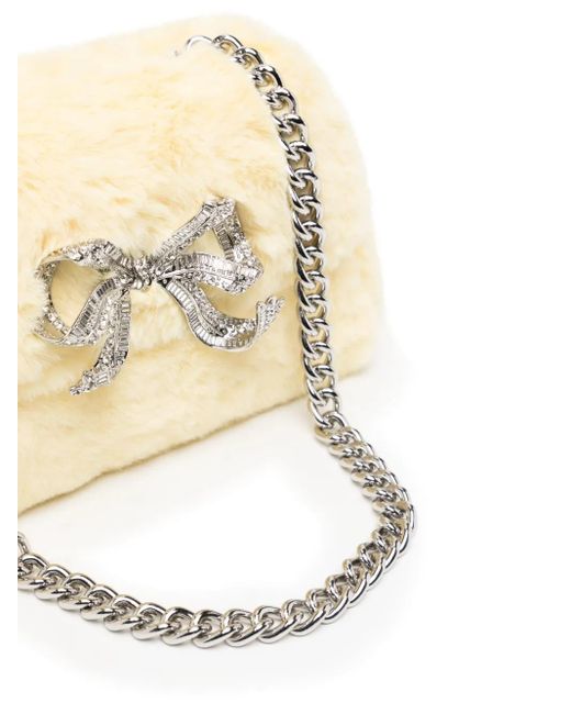 Self-Portrait Natural Fluffy Bow Shoulder Bag