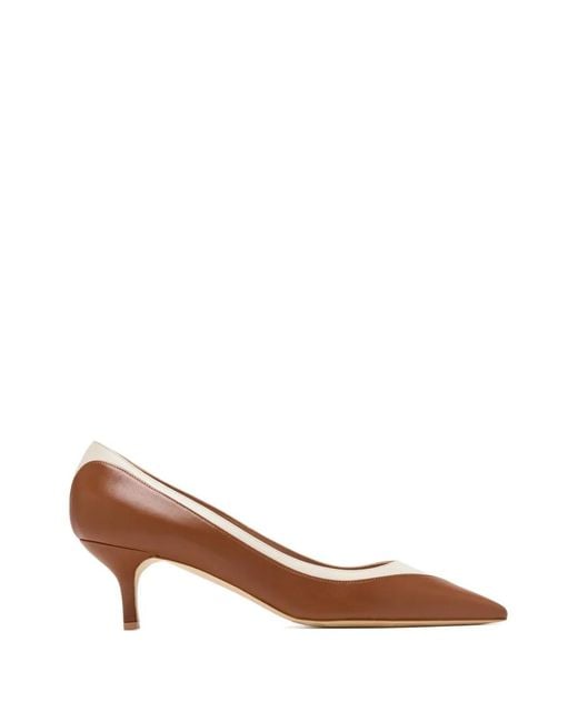 Malone Souliers Brown Emmanuelle Pointed Toe Contrast Pumps