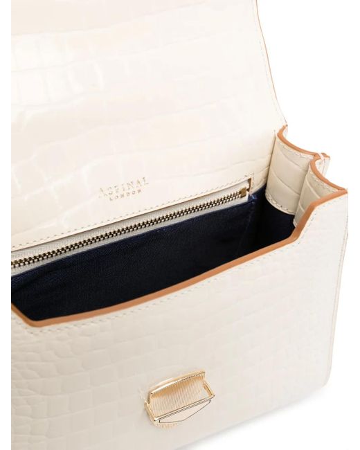 Aspinal Natural Midi Mayfair Top-Handle Bag