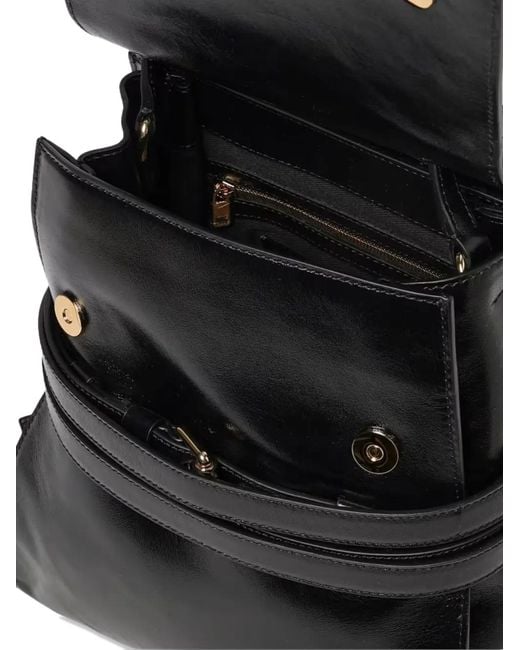 Moschino Black Top Handle Strap Backpack