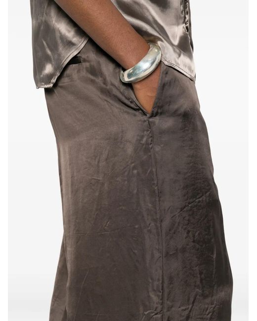 Rick Owens Brown Flared Trousers