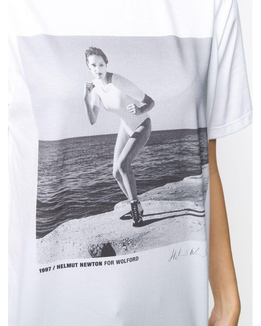 Wolford X Helmut Newton Cotton T Shirt In White Lyst