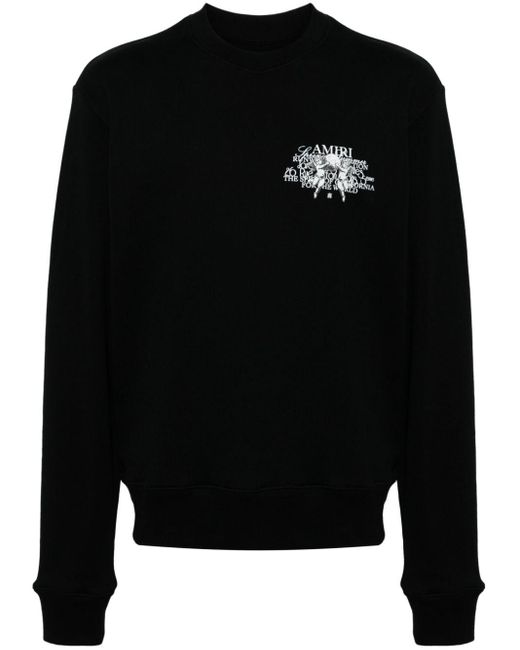 メンズ Amiri Logo-print Cotton Sweatshirt Black