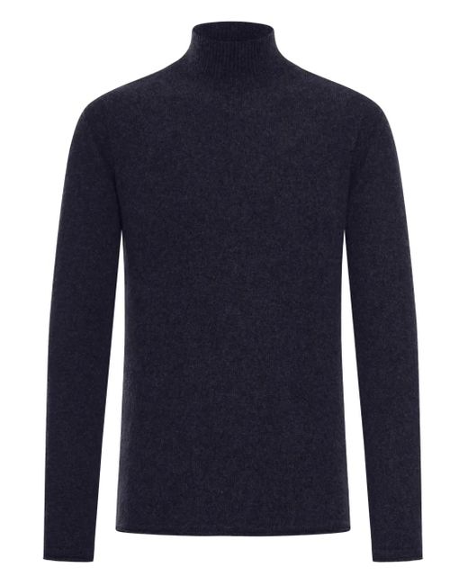Roberto Collina Blue High-Neck Wool Sweater for men