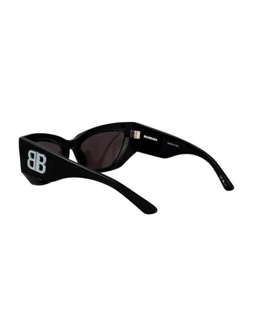 Balenciaga Black Bb-Logo Geometric-Frame Sunglasses