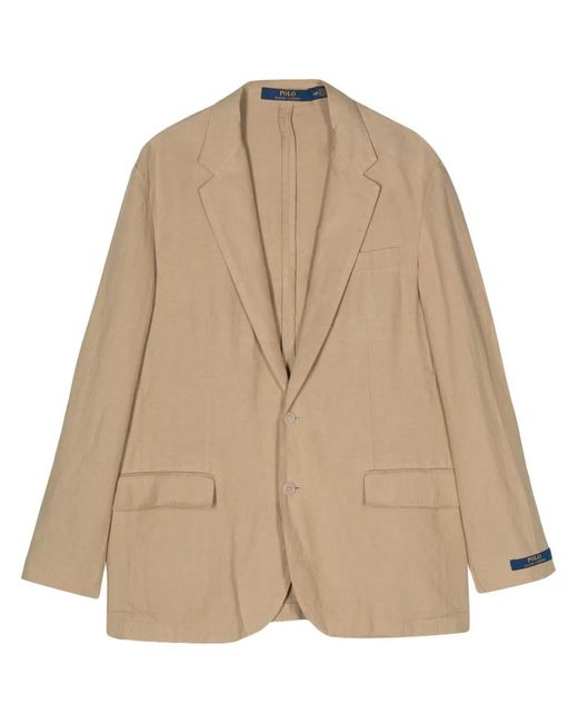 Polo Ralph Lauren Natural Single-Breasted Linen Blazer for men