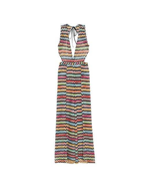 Missoni Multicolor Jumpsuit Zigzag Knit