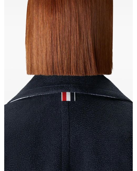 Thom Browne Blue Ziberline-Finish Cashmere Peacoat
