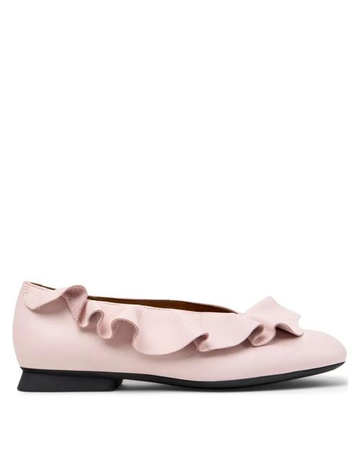Camper Pink Casi Myra Ruffled Ballerinas