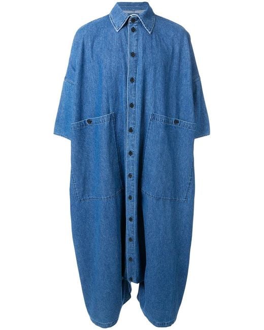 69 Blue Oversized Denim Jumpsuit